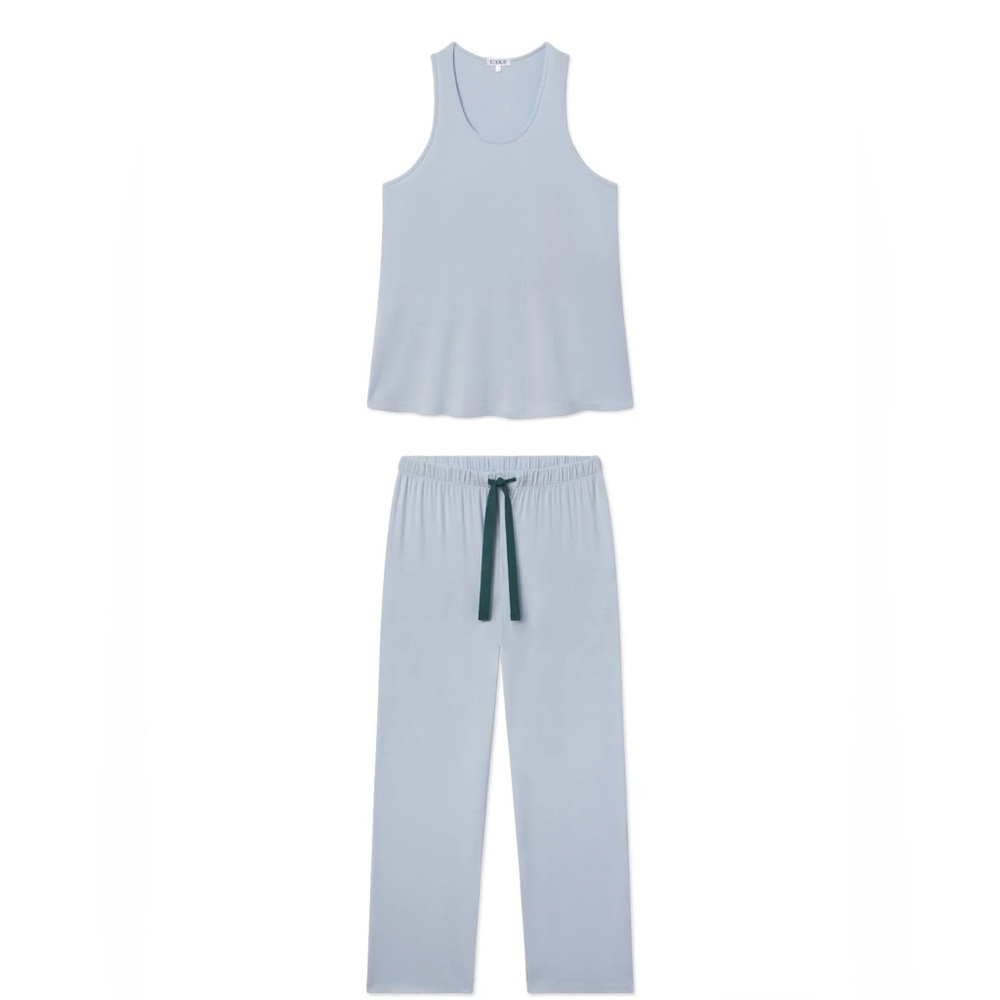 LAKE Pajamas DreamModal Ribbon Tank-Long Set in Polar